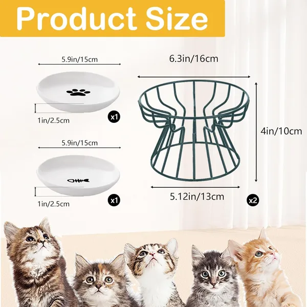 Plato elevado de cerámica con base metálica